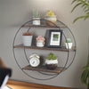 Industrial Round Wall Shelf Floating Shelves Hanging Rack Living Room Dec