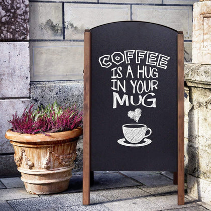 LARGE DOUBLE SIDED WOODEN A BOARD CHALKBOARD PAVEMENT SIGN SANDWICH PUB CAFE