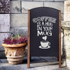 LARGE DOUBLE SIDED WOODEN A BOARD CHALKBOARD PAVEMENT SIGN SANDWICH PUB CAFE