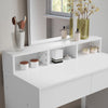Bedroom White Dressing Table Makeup Desk Vanity Unit with Mirror 2 Drawers Stool