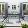 Rattan Garden Dining Table and Chairs Set Folding Camping BBQ Picnic Table Bench