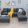 L-Shaped Corner Sofa, Sectional Couch with Built-in USB Port Chaise