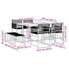 9 Piece Garden Dining Set Black Poly Rattan F2P6