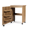 Folding Sewing Table 2 IN 1 Rolling Craft Table Home Office Desk Workstation