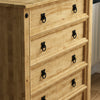 Corona 4 Drawer Rustic Chest Mexican Solid Waxed Pine Storage Bedroom Cabinet