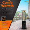 Spiral Flame Gas Patio Heater 13.5KW (Black with Black Cover)