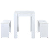 Dining Table and Chairs Set Wood Effect Table Dining Set 2 Bench Seats White