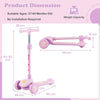 Folding Scooter Toddlers LED Lighted Kick Scooter 3-wheeled Kickboard Rose