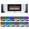 70inch TV Stand Cabinet & 36" Electric Fireplace Recessed 12 LED Light Heater UK