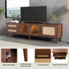 TV Stand TV Entertainment Unit Rattan Storage Sideboard Cabinet with LED Lights