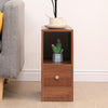 Slim Tall Bedside Table Cabinet with Drawer & Storage Space for Bedroom