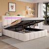 OTTOMAN STORAGE BED FRAME WITH HEADBOARD & NIGHT LIGHT, DOUBLE KING 4FT6 5FT