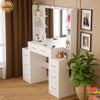 Dressing Table With 11 LED Bulbs Mirror 7 Drawers Large Vanity Table Desk