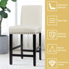 2Pcs Bar Stool Upholstered Fabric Pub Stools Counter Height Stools Dining Chairs