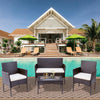 Rattan Garden Furniture 4 Piece Set Black Outdoor Chairs Table Sofa Conservatory