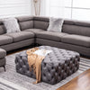 Square Grey Extra Chesterfield Ottoman Coffee Table Pouffe Seat Footstool Velvet