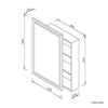 LED Bathroom Mirror Cabinet with Sliding Door Storage Sensor Lights 430 x 690 mm