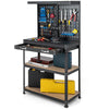 Tool Storage Workbench Metal Versatile Tool Organization Work Table w/Pegboard
