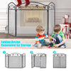 3 Panel Foldable Fireplace Screen Protector Steel Freestanding Spark Guard