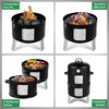 New 3-in-1 Charcoal BBQ Smoker Round Charcoal Barbecue Grill for Outdoor Camping