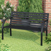 Cast Iron Outdoor Bench Garden 3 Seater Furniture Wood Park Seat Patio Armrest