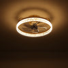 LED Crystal Dimmable Ceiling Fan Light 6 Speed Chandelier Lamp w/ Remote Control