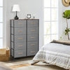 120CM Tall 10 Drawers Chest of Drawers Fabric Dresser Bedside Storage Cabinet