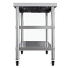Mobile Stainless Steel Commercial Kitchen Work Tops Unit Food Prep Work Tables