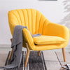 Chenille Fabric Accent Armchair Oyster Occasional Fluted Back Sofa w/Wood Legs