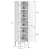 5-Tier Bathroom Floor Cabinet Tall Narrow Storage Cabinet Organizer w/Doors