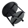 Black/White Bedside Table Round Cabinet Side End Table Nightstand Storage Shelf