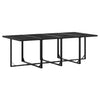 13 Piece Garden Dining Set Black Poly Rattan W0T5