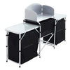 Folding Aluminium Camping Table Kitchen Unit Storage Outdoor Cooking Station UK