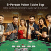 120CM Poker Table Top - 8 Player Foldable Texas Holdem Poker w/Cup Holders