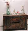 Industrial Storage Sideboard Vintage Cupboard Doors Rustic Metal Side Cabinet