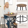 5Pcs Bar Height Kitchen Dining Set Bar Table Stool Set w/Wine Racks Glass Holder