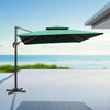 3x3m Garden Parasol Square Umbrella Cantilever 360°Rotation Sunshade Canopy