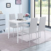 Rectangular White Marble MDF Top Dining Table Metal Frame Dining Room Kitchen
