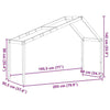 ' Bed Roof Wax Brown 203x95.5x142 Solid Wood Pine E7K5