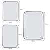 Black Rectangle Metal Framed Mirror Glass Wall Mounted Vanity Bathroom Bedroom