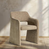 Nevada Dining Chair Beige Mocha Fully Upholstered Block Curved Frame