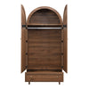 Modern Walnut Wardrobe 79x50x175cm: Fabric Doors, Storage Drawer, Wooden Legs