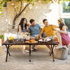 Outdoor Portable Picnic Table Roll Up Camping Table Bamboo Folding Table w/Bag