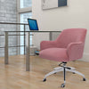 Velvet Upholstered Office Chair Wheeled Adjustable Swivel Computer Desk Armchair