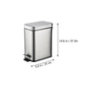 Stainless Steel Trash Can Kitchen Bin Pedal Office Rubbish Storage