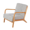 Natural Wooden Frame Armchair Fabric Button Upholstered Occasional Lounge Chair