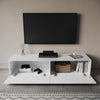 High Gloss Floating TV Unit Stand Cabinet 140cm White Wall Mounted Entertainment