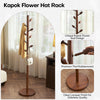 Wooden Coat Rack Freestanding Tree Stand Heavy Duty Coat Hanger Stand w/8 Hooks