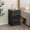Bedroom Nightstand Fabric Storage Dresser Home Organizer Unit w/3 Drawers Black