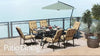 7 PCs Garden Dining Set w/ Umbrella Hole & Cushion, Beige